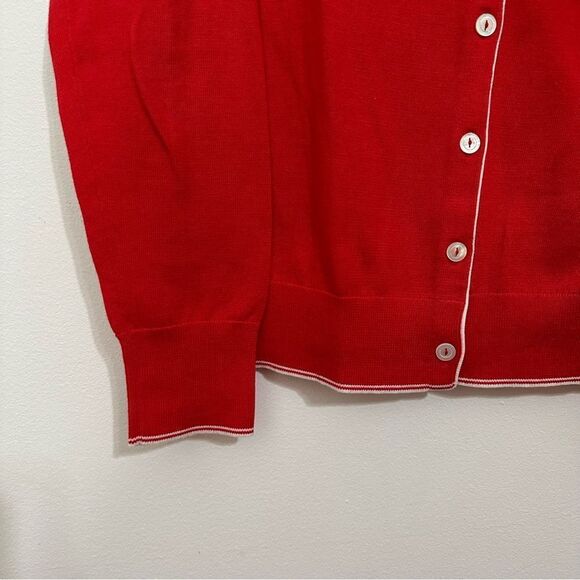 Brooks Brothers Women's Supima Cotton Button Up Sweater Size medium Red‎ - Picture 3 of 7